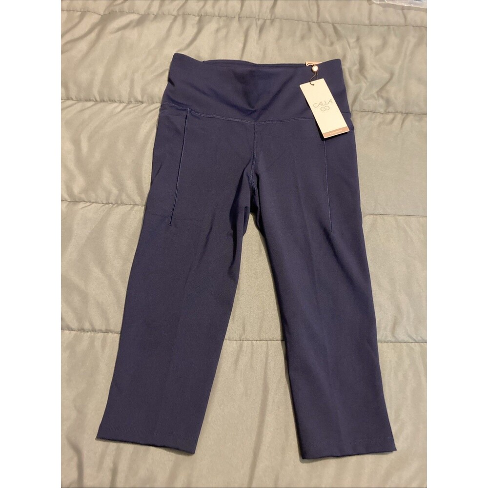 Calia Powermove Knee Length Leggings Sz XS Navy Blue High Rise Stretch NWT